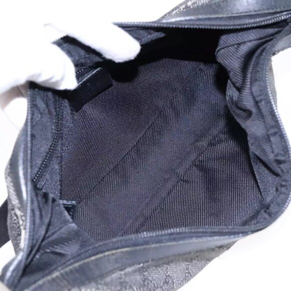 GUCCI GG Canvas Shoulder Bag Gray Silver - Picture 11 of 15